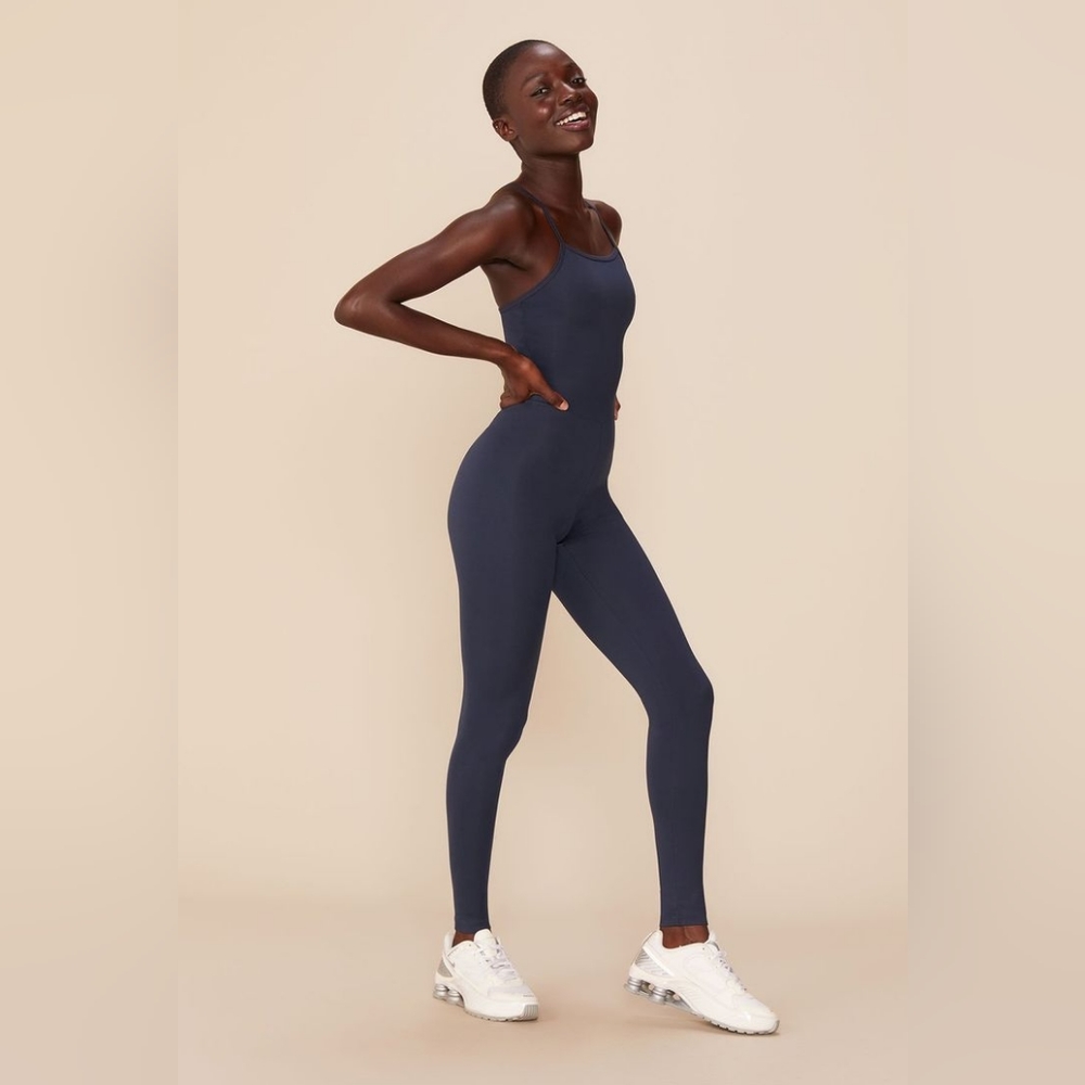 GIRLFRIEND COLLECTIVE Cami Unitard Midnight Navy Blue S